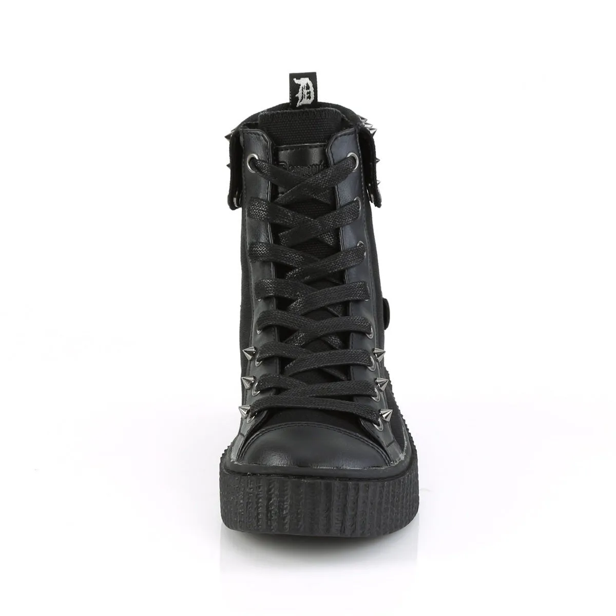 Demonia SNEEKER-266 | Black Canvas & Vegan Leather Sneakers