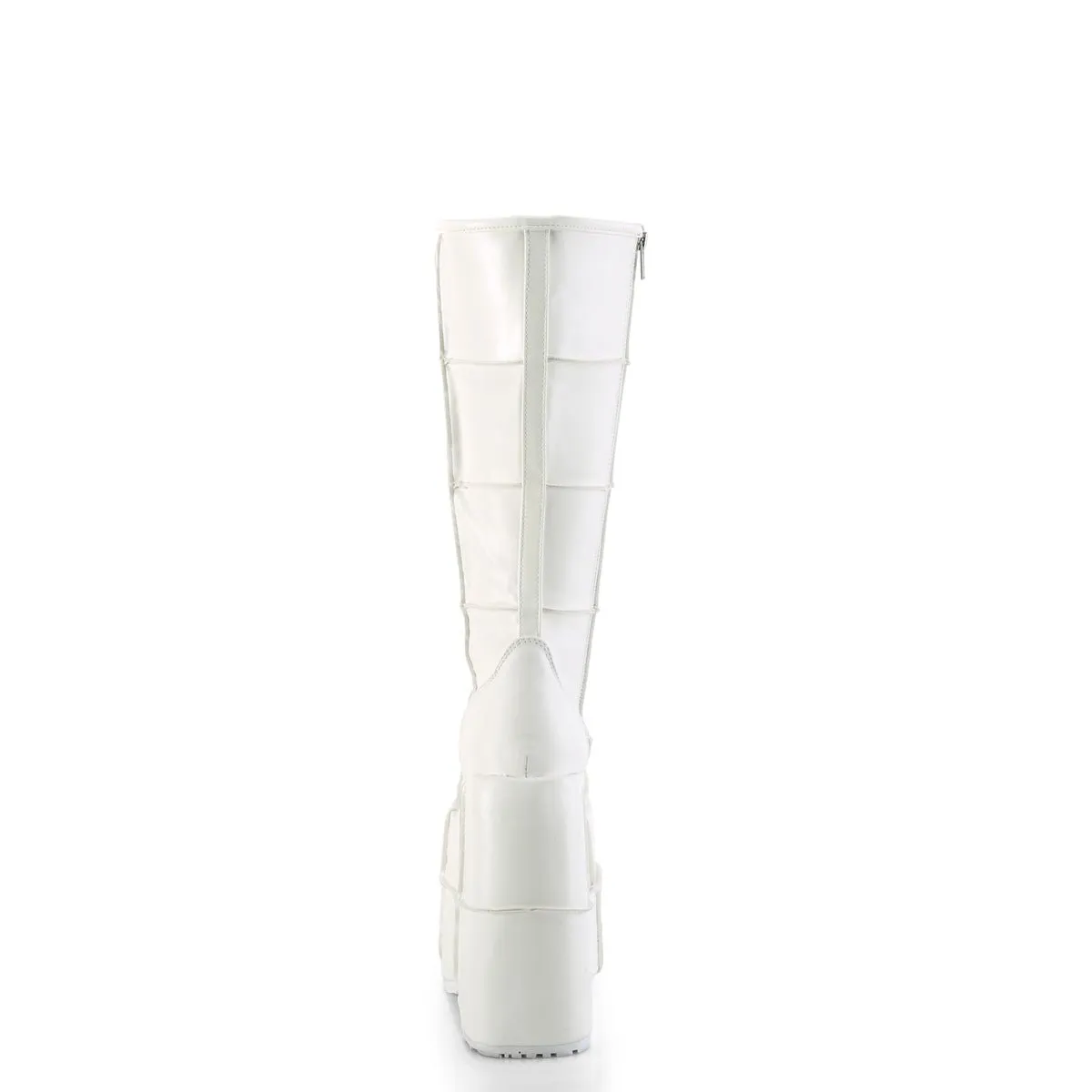 Demonia STACK-301 | White Vegan Leather Unisex Boots