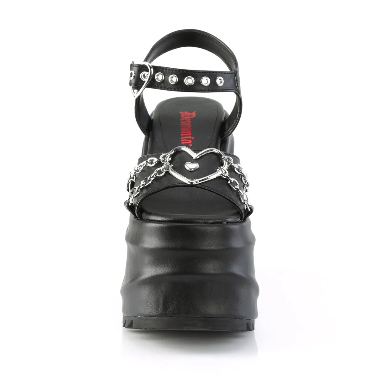 Demonia WAVE-09 | Black Vegan Leather Sandals