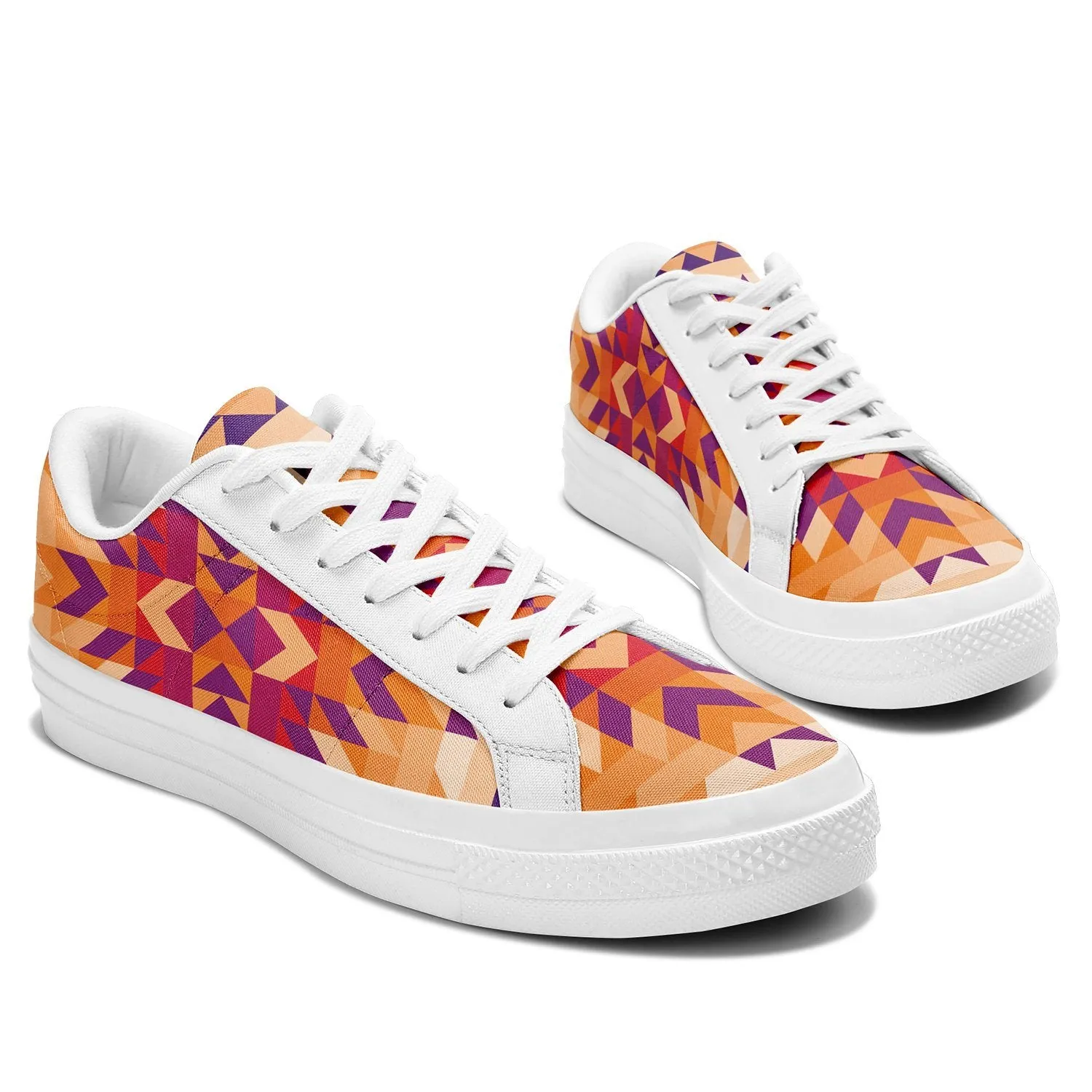 Desert Geo Aapisi Low Top Canvas Shoes White Sole