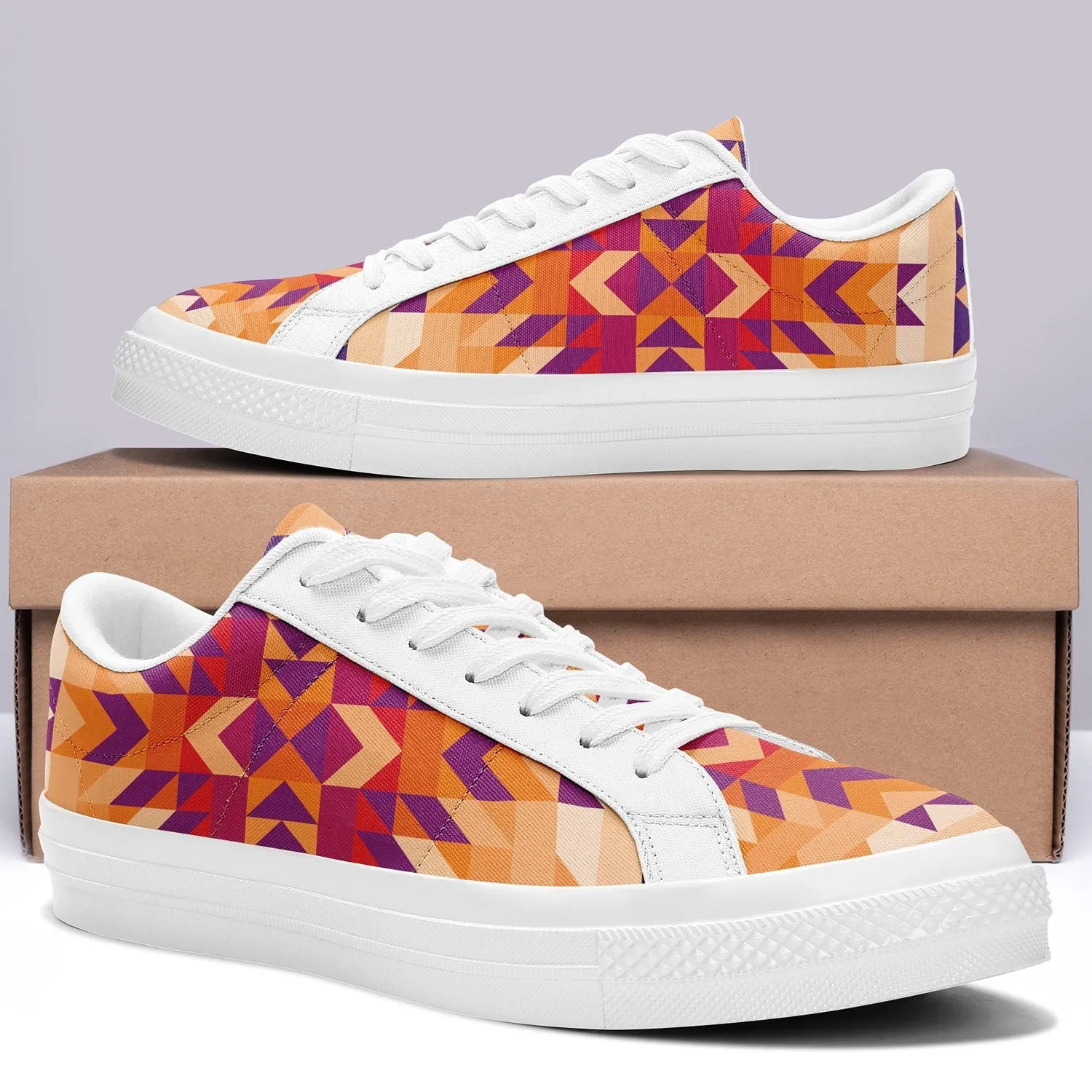 Desert Geo Aapisi Low Top Canvas Shoes White Sole