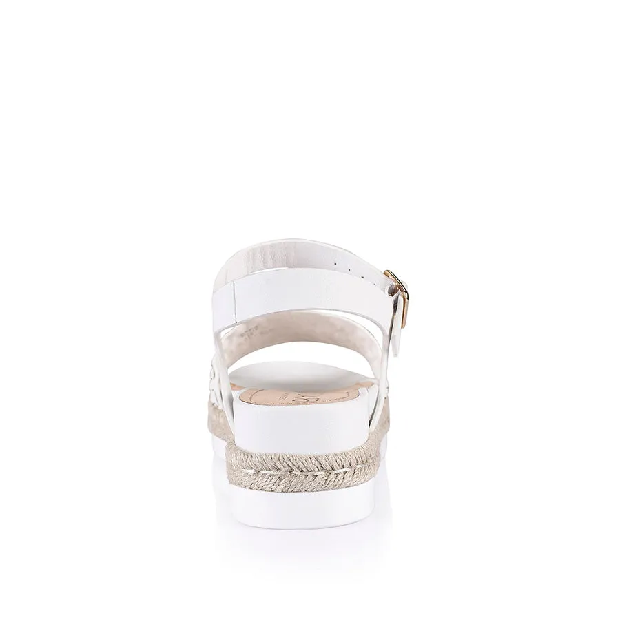 Disco Footbed Sandals - White Smooth