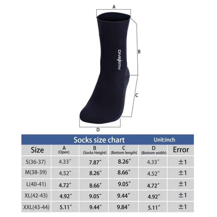 DIVESTAR Diving Neoprene Socks For Men Women Scuba Booties, Spec: 5mm Black(XL 43-44)