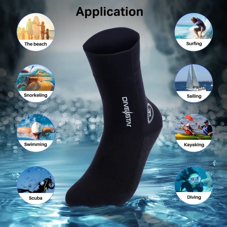 DIVESTAR Diving Neoprene Socks For Men Women Scuba Booties, Spec: 5mm Black(XL 43-44)