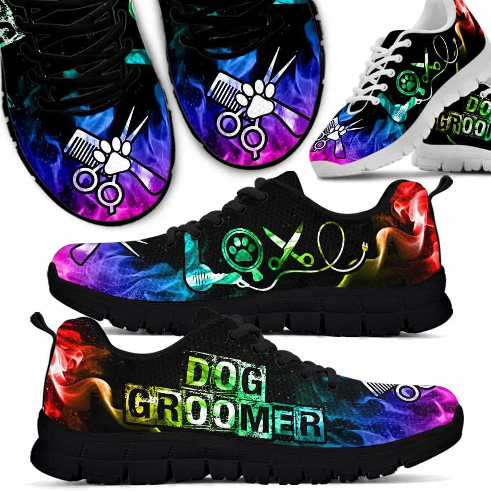 Dog Groomer Sneaker, Dog Groomer Smoke Grunge Text Sneakers Shoes, Best Running Shoes, Unique Gifts For Dog Lovers