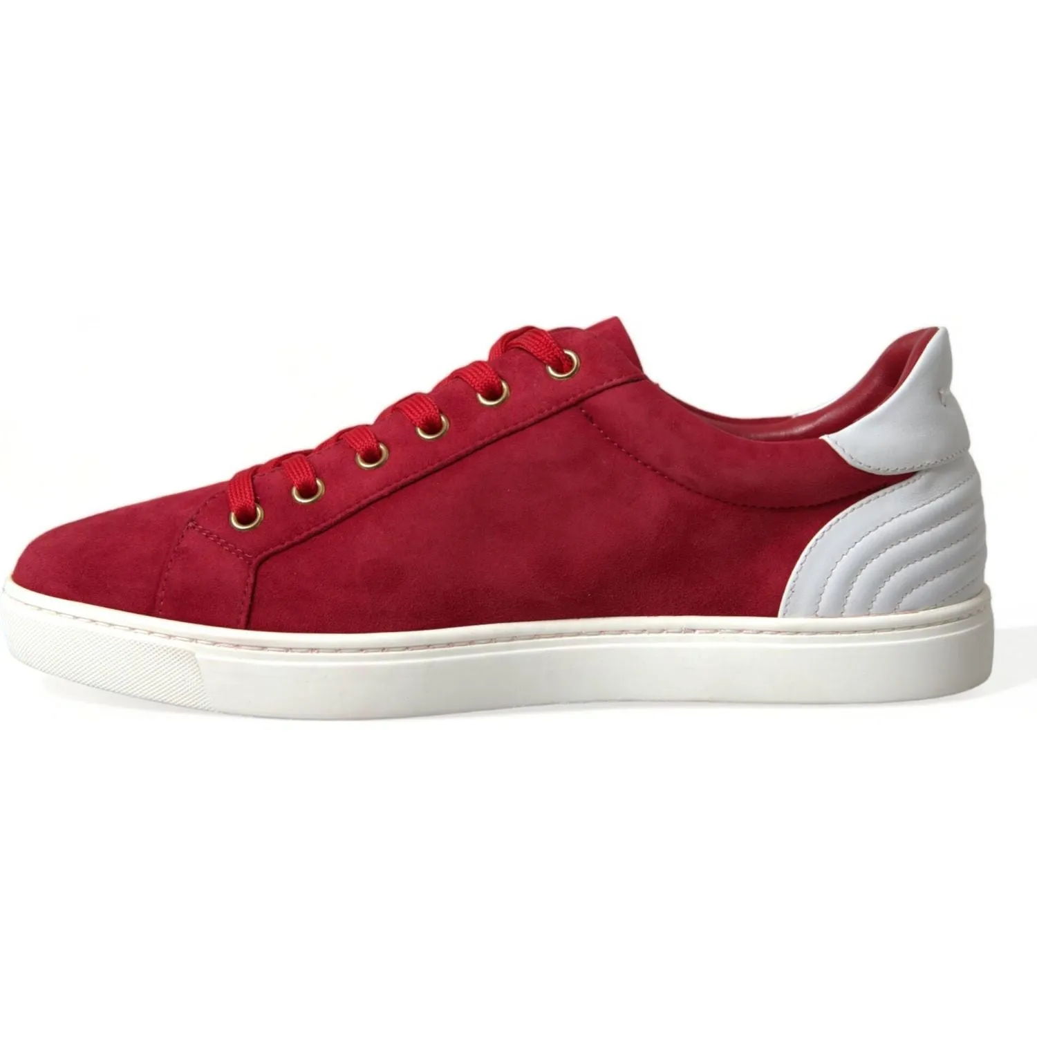 Dolce & Gabbana Elegant Red & White Leather Sneakers