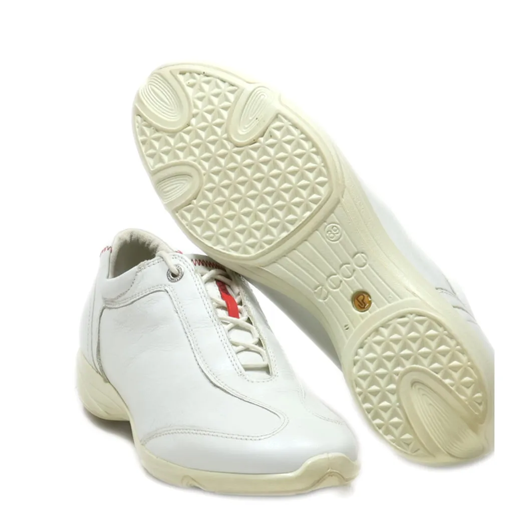 Ecco Lace Ups Leather White Colour For Women