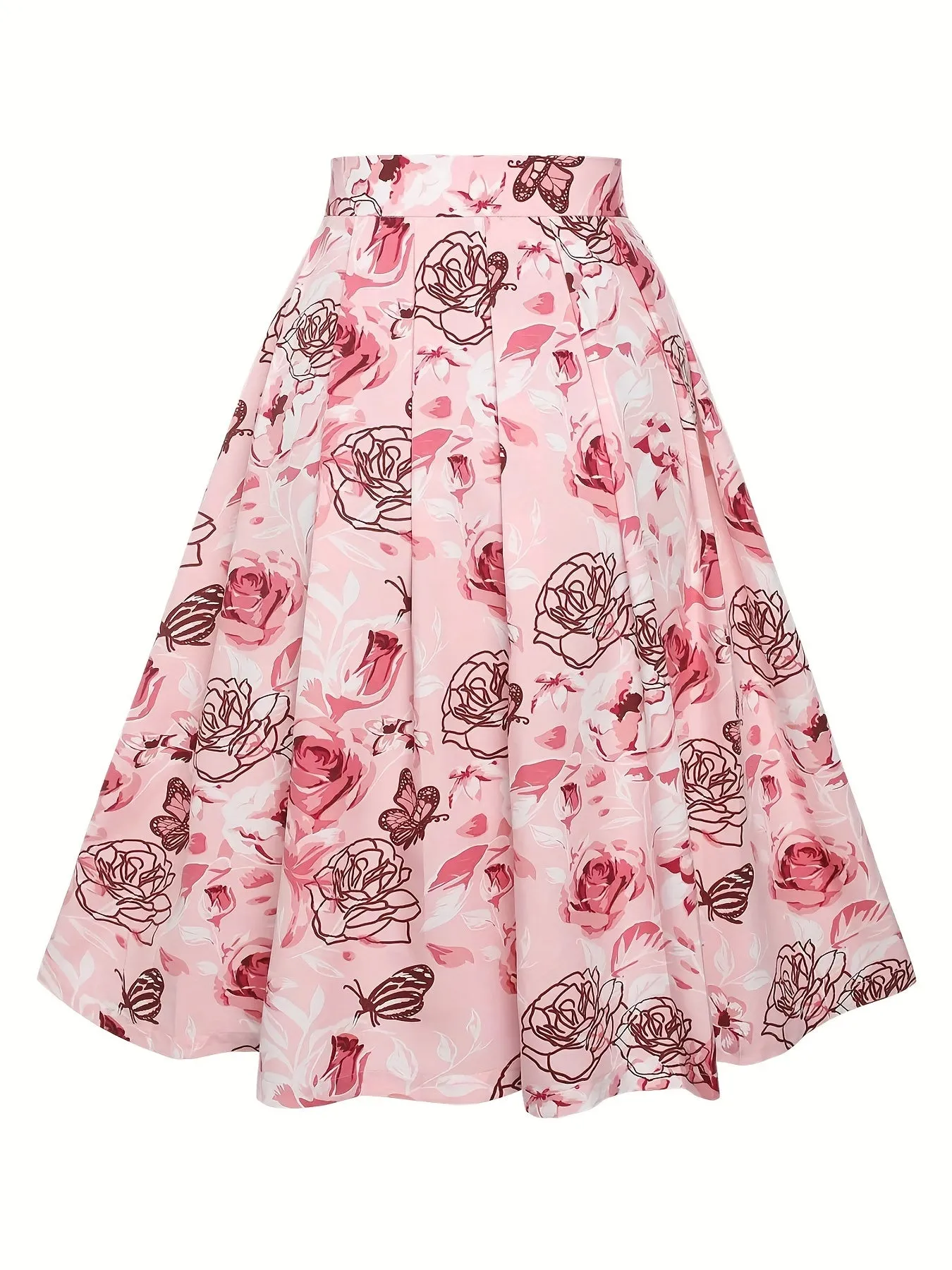 Elegant Two-piece Skirt Set, Solid Criss Cross Tie Back Top & Floral Print Skirt Outfits, Women's Clothing