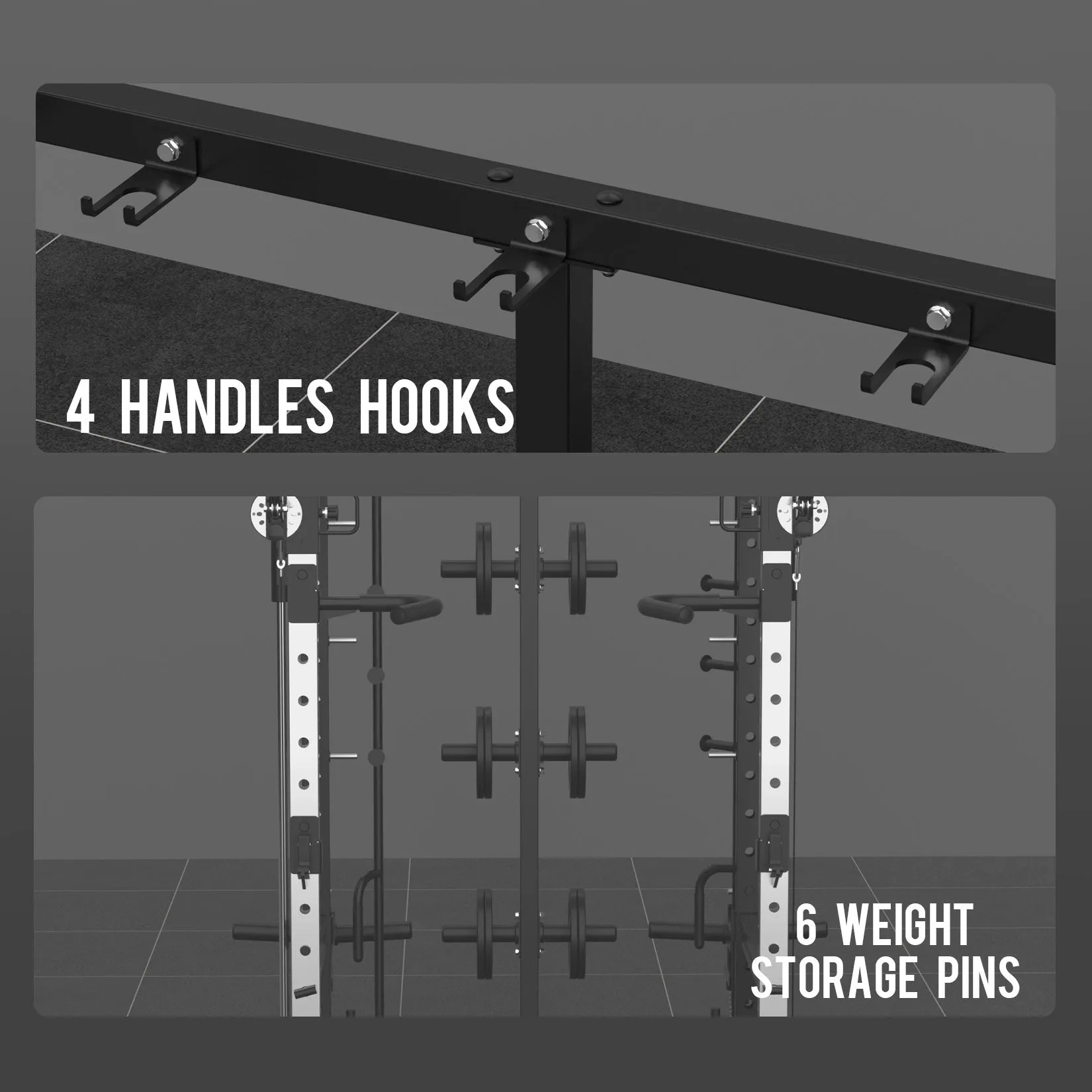 EonfitOmni E5 Smith Machine, Multi-Function Power Cage Squat Rack with 360°Adjustable Free Motion Arms, Two LAT Pull-Down Systems, Cable Crossover Machine and Vertical Leg Press for Home Gym