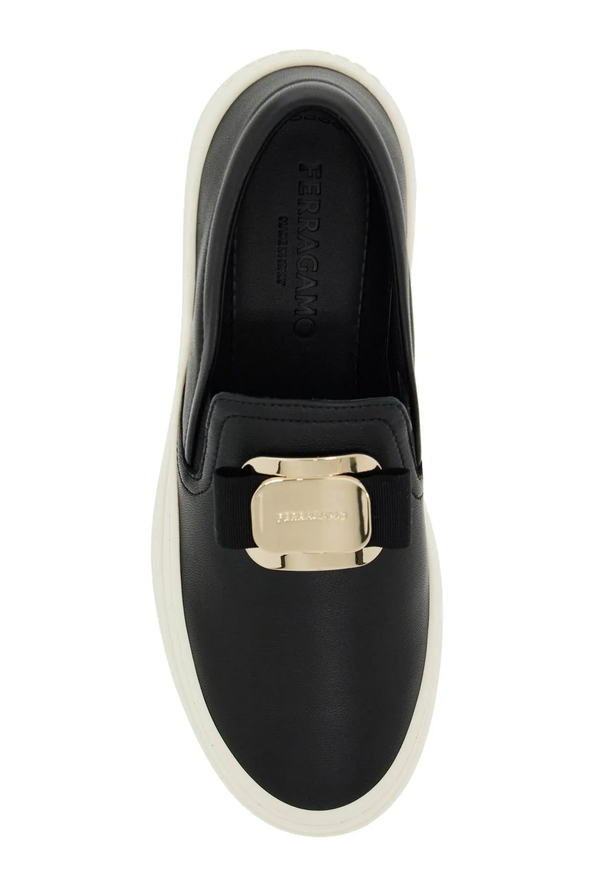 Ferragamo New Vara Plate Slip-On Sneakers