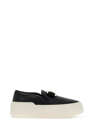 Ferragamo New Vara Plate Slip-On Sneakers