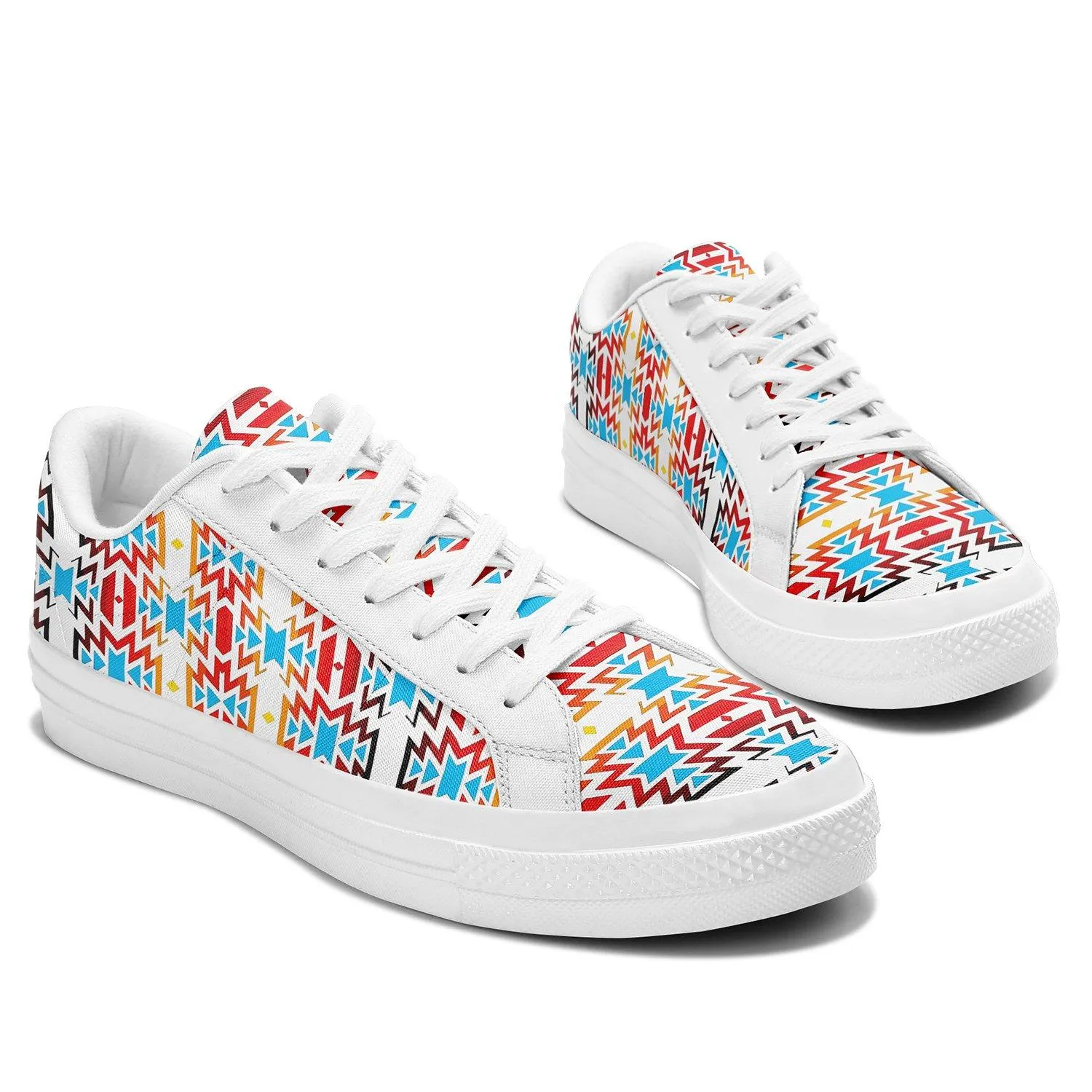 Fire Colors and Sky Aapisi Low Top Canvas Shoes White Sole