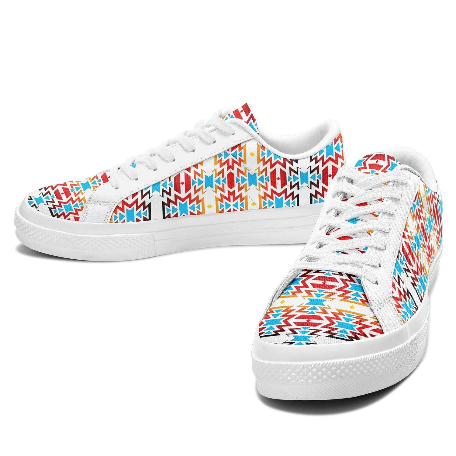 Fire Colors and Sky Aapisi Low Top Canvas Shoes White Sole