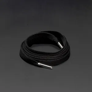 Flatties Metal Tips Shoelaces · Black with Silver Tip