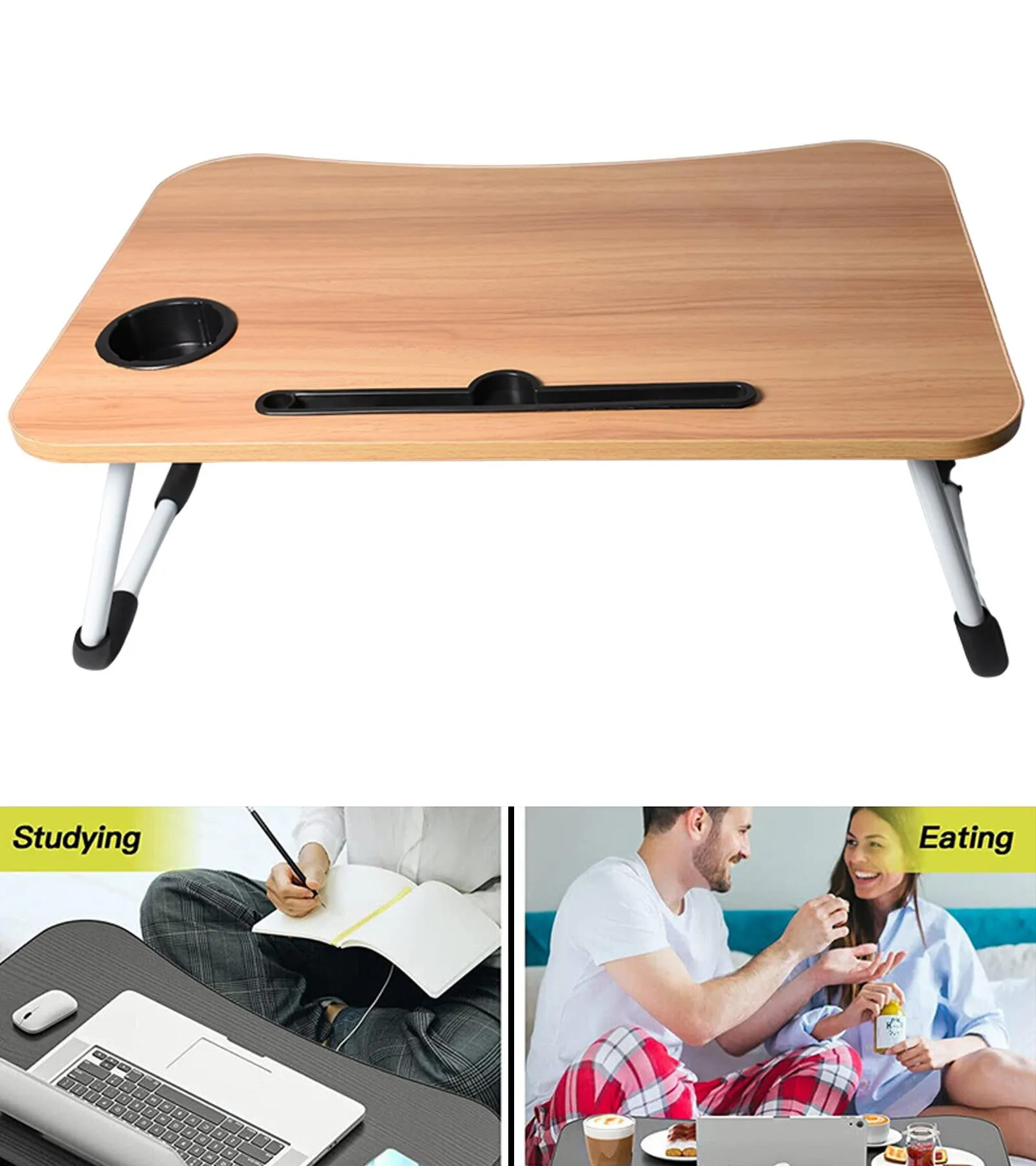 Foldable Laptop Table - Portable Bed Desk