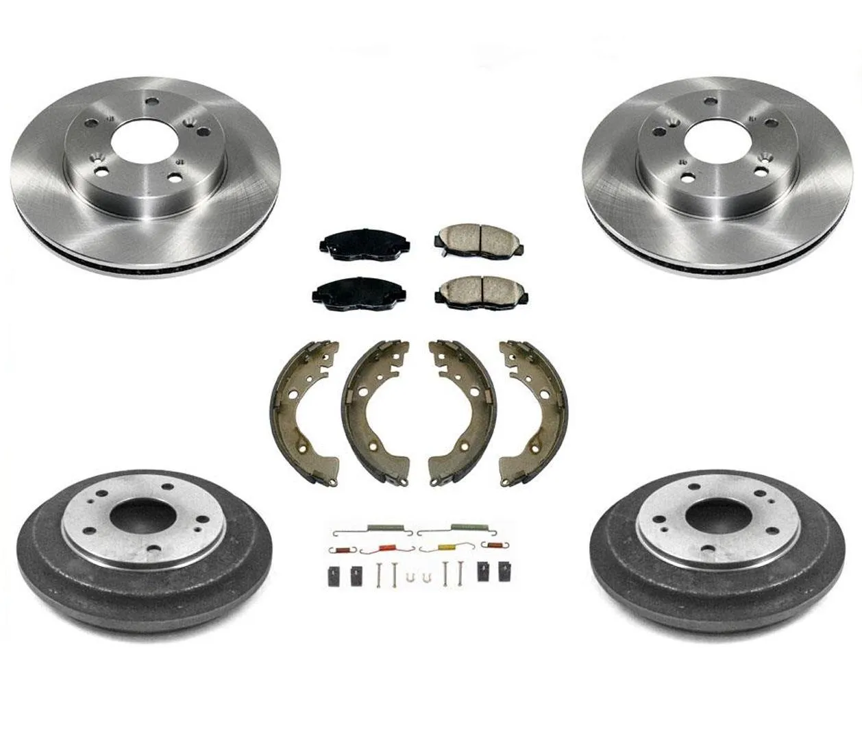 For 2012-2014 Civic DX LX Front Rotors Pads Models With Rear Drums Shoes Springs