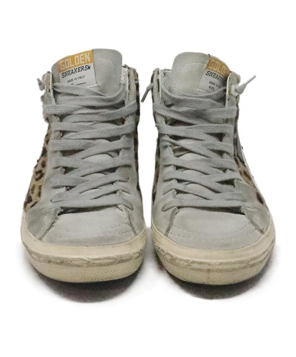 Golden Goose Grey & Leopard Print Sneakers sz 7