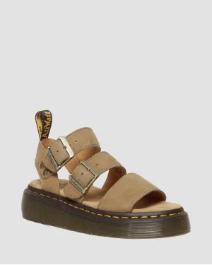 Gryphon Tumbled Nubuck Leather Platform Sandals