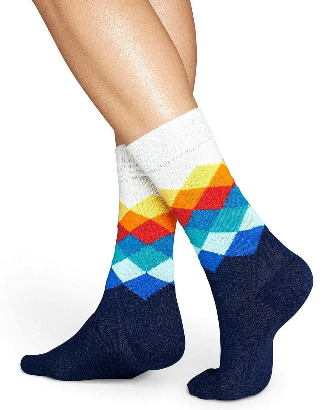 Happy Socks Faded Diamond Crew Socks