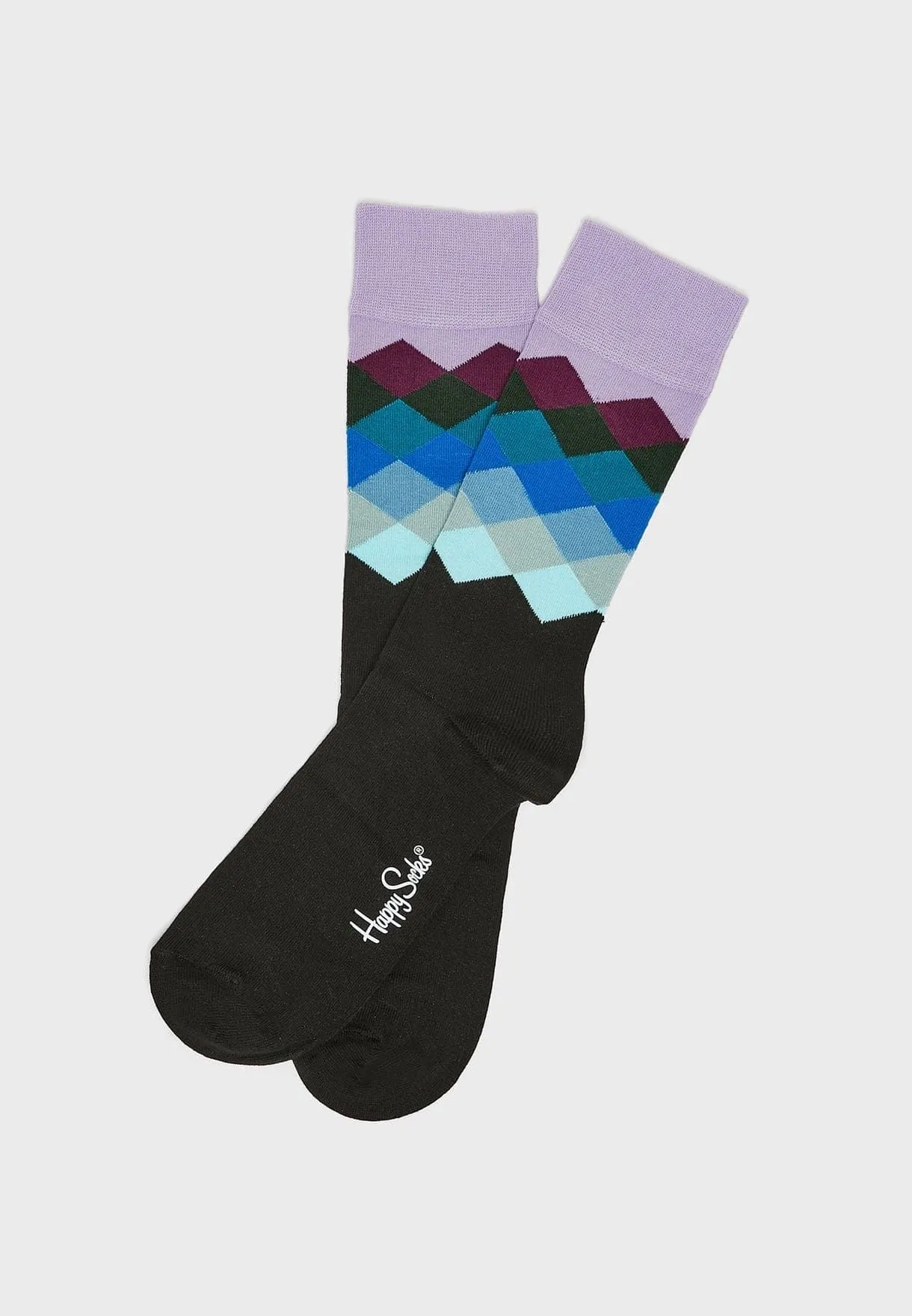 Happy Socks Faded Diamond Crew Socks