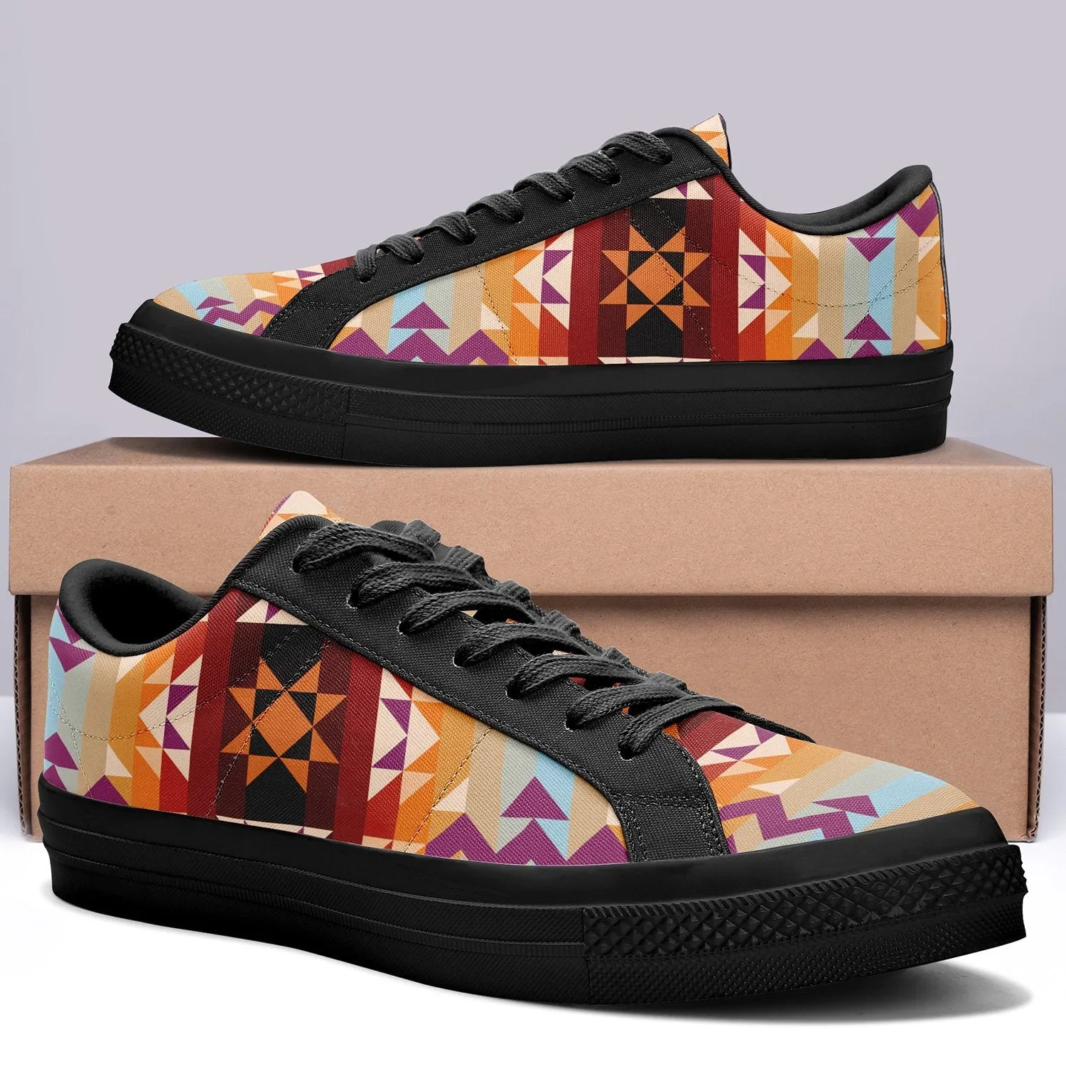 Heatwave Aapisi Low Top Canvas Shoes Black Sole