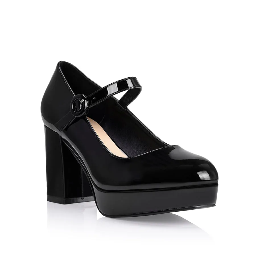 Hennessy Mary Jane Platforms - Black Patent