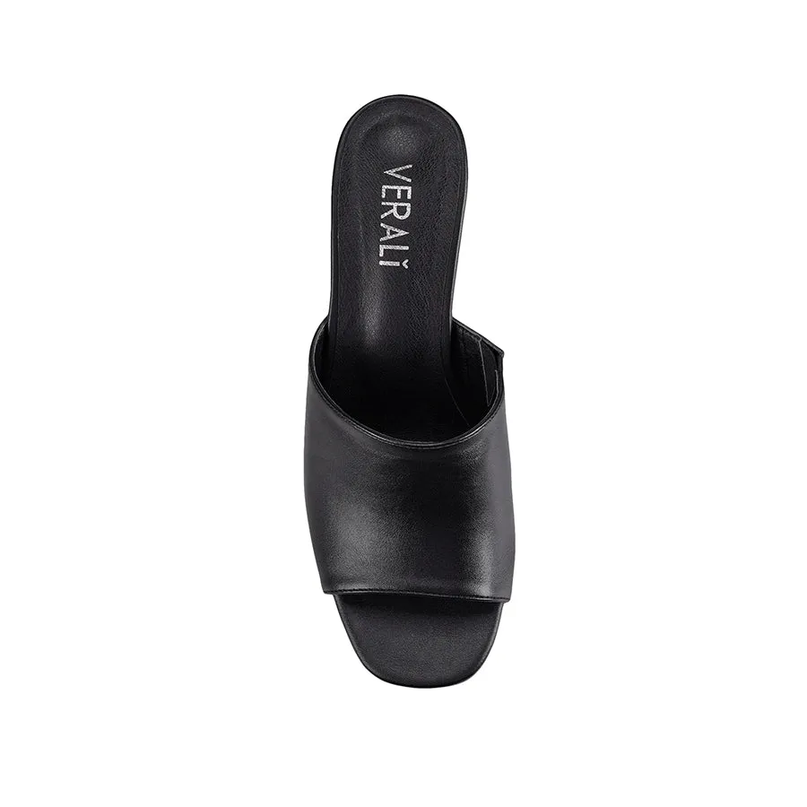 Henry Platform Mules - Black Smooth