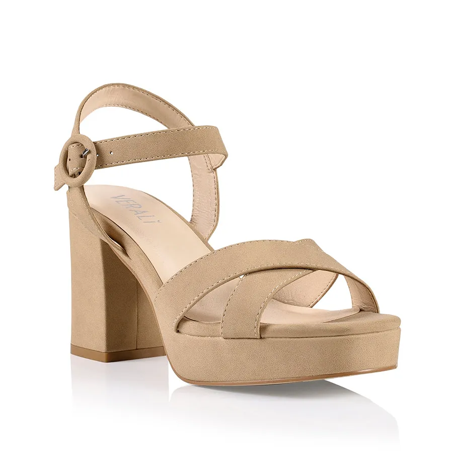 Heppell Platform Heels - Beige Nubuck