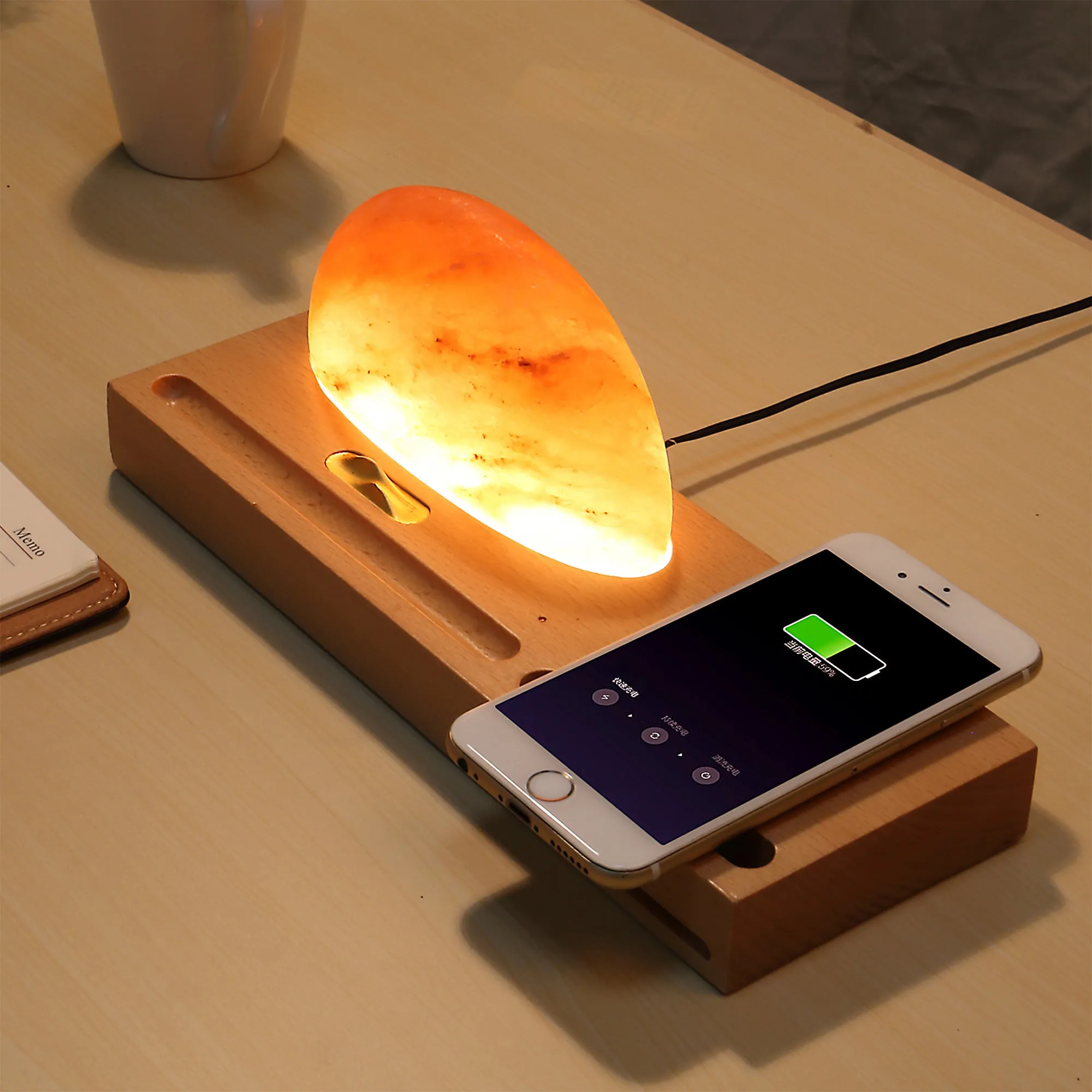 Himalayan Salt lamp Wireless Charger