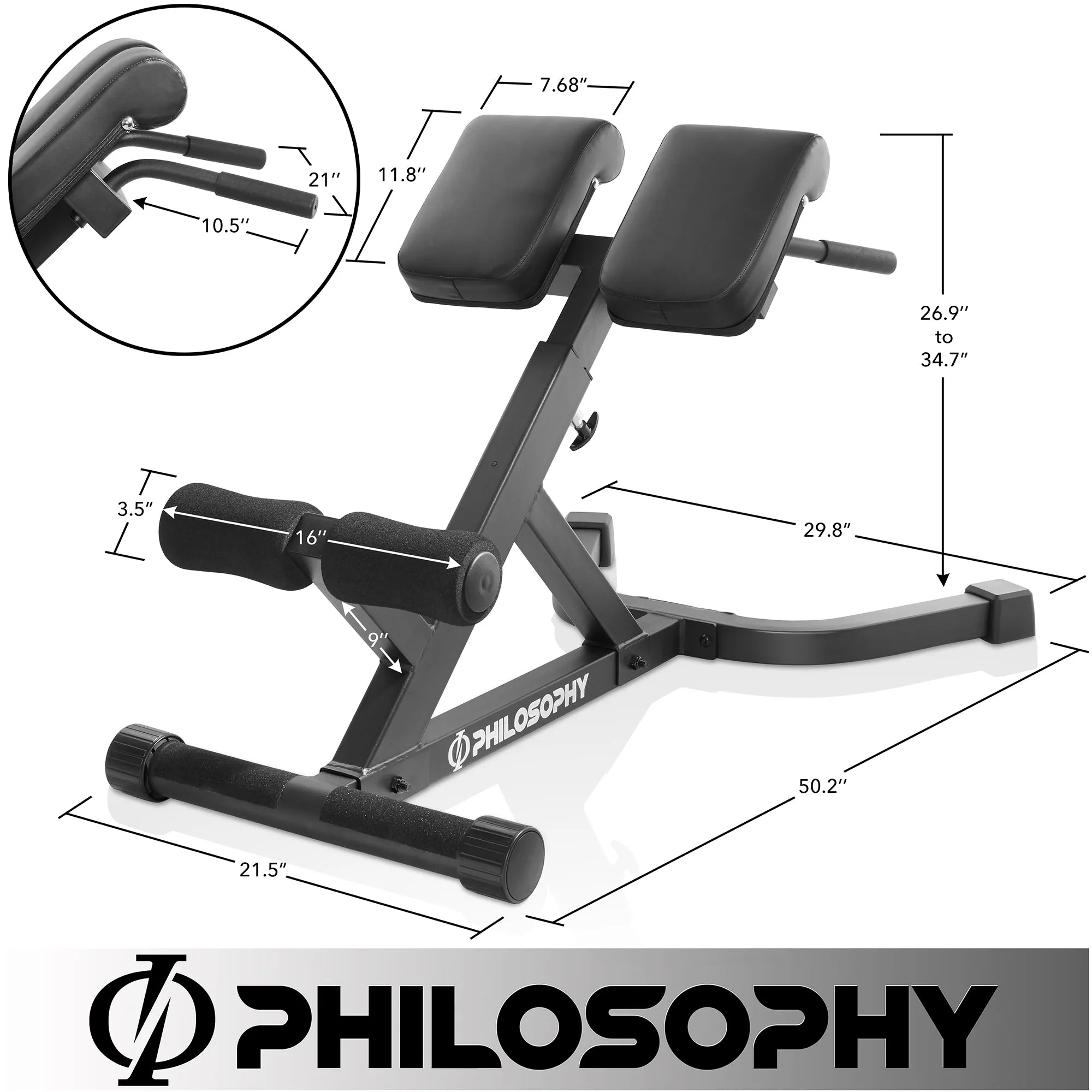 Hyper-Extension Roman Chair - Adjustable Lower Back Bench Machine