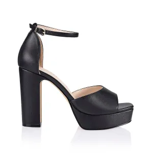 India Platform Heels - Black Smooth