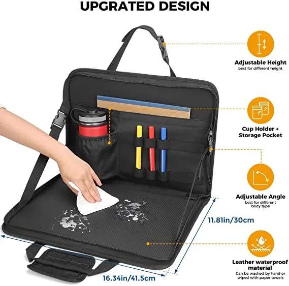 ITEM# 0046   3 in 1 Steering Wheel Eating Tray, Car Back Seat Laptop Desk, Multifunctional Car Office Bag, Car Work Table for Writing, Car Organizer for Kids, Commuters, Family (Watch Video)