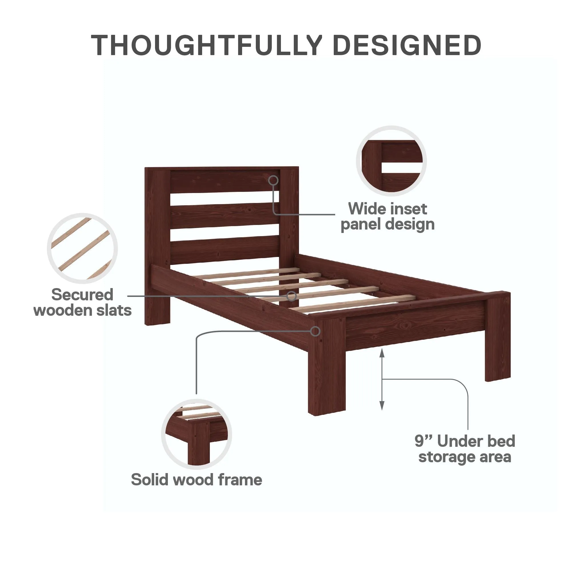 Jaymee Kids' Wood Platform Bed Frame