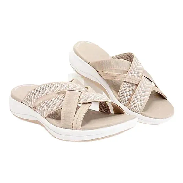 Jean - Cross-Strap Slip-On Sandals