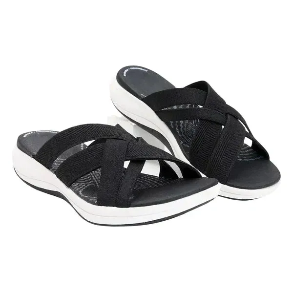 Jean - Cross-Strap Slip-On Sandals