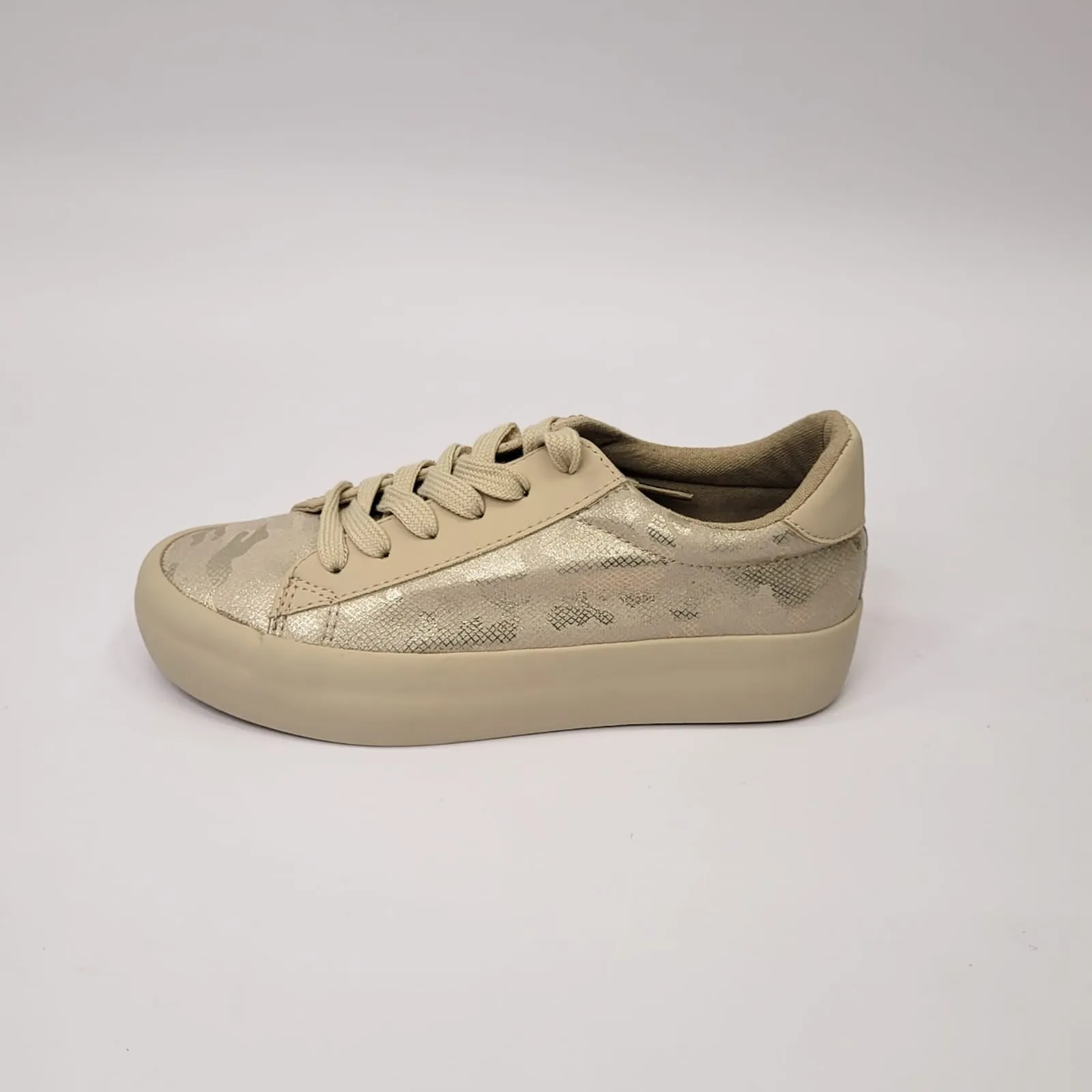 K7 beige python lace up sneaker