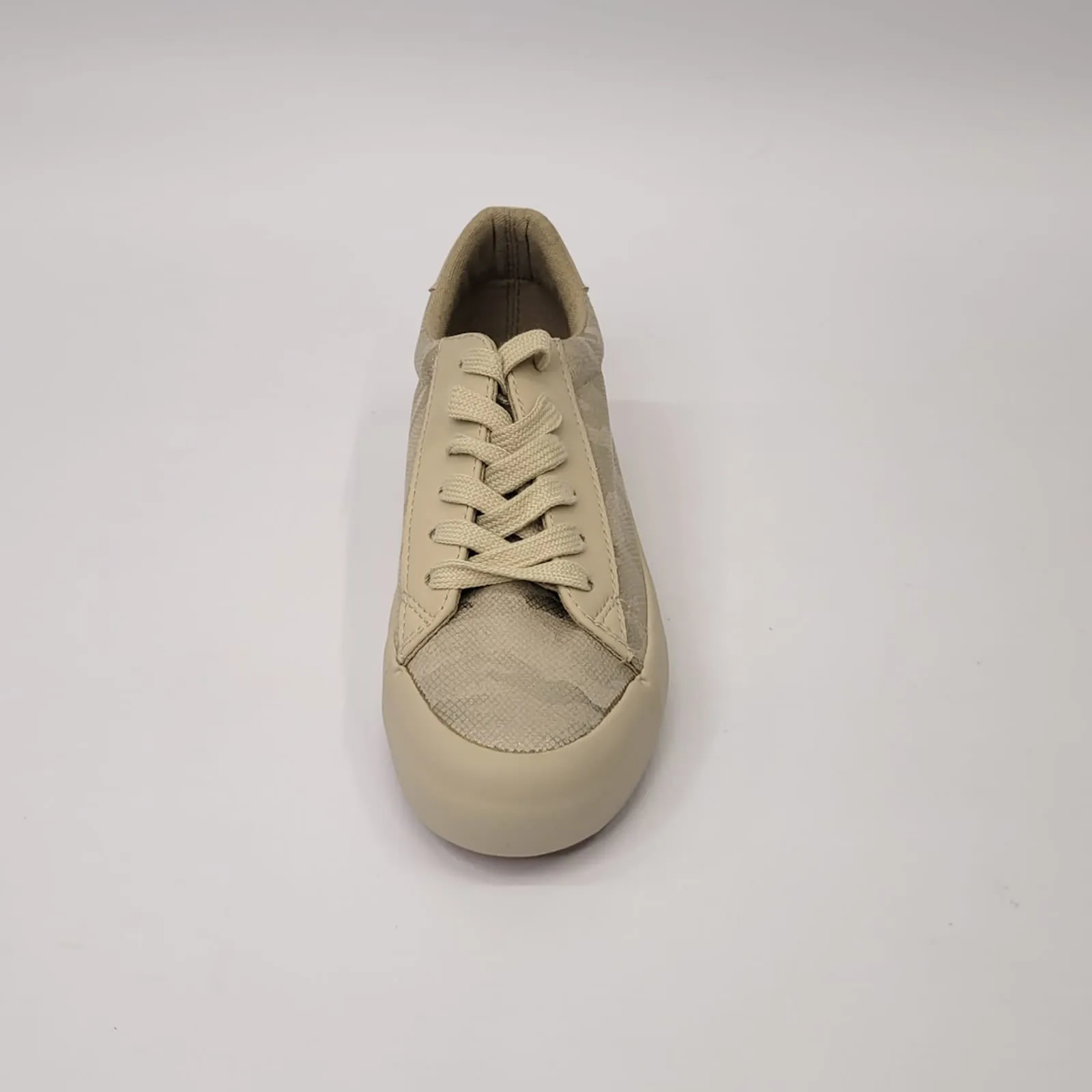 K7 beige python lace up sneaker