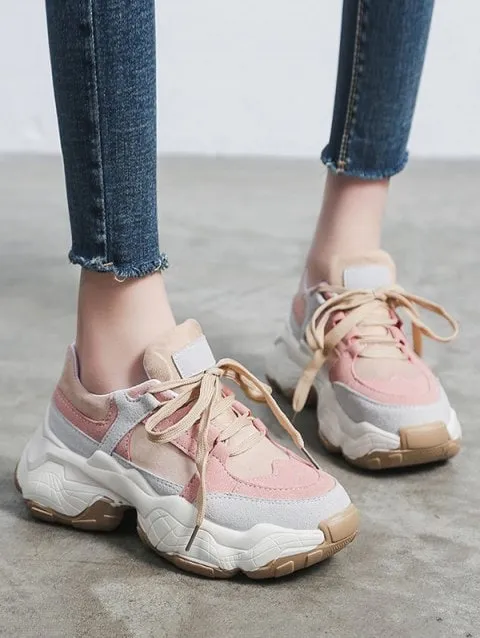 Latest Color Block Platform Sneakers