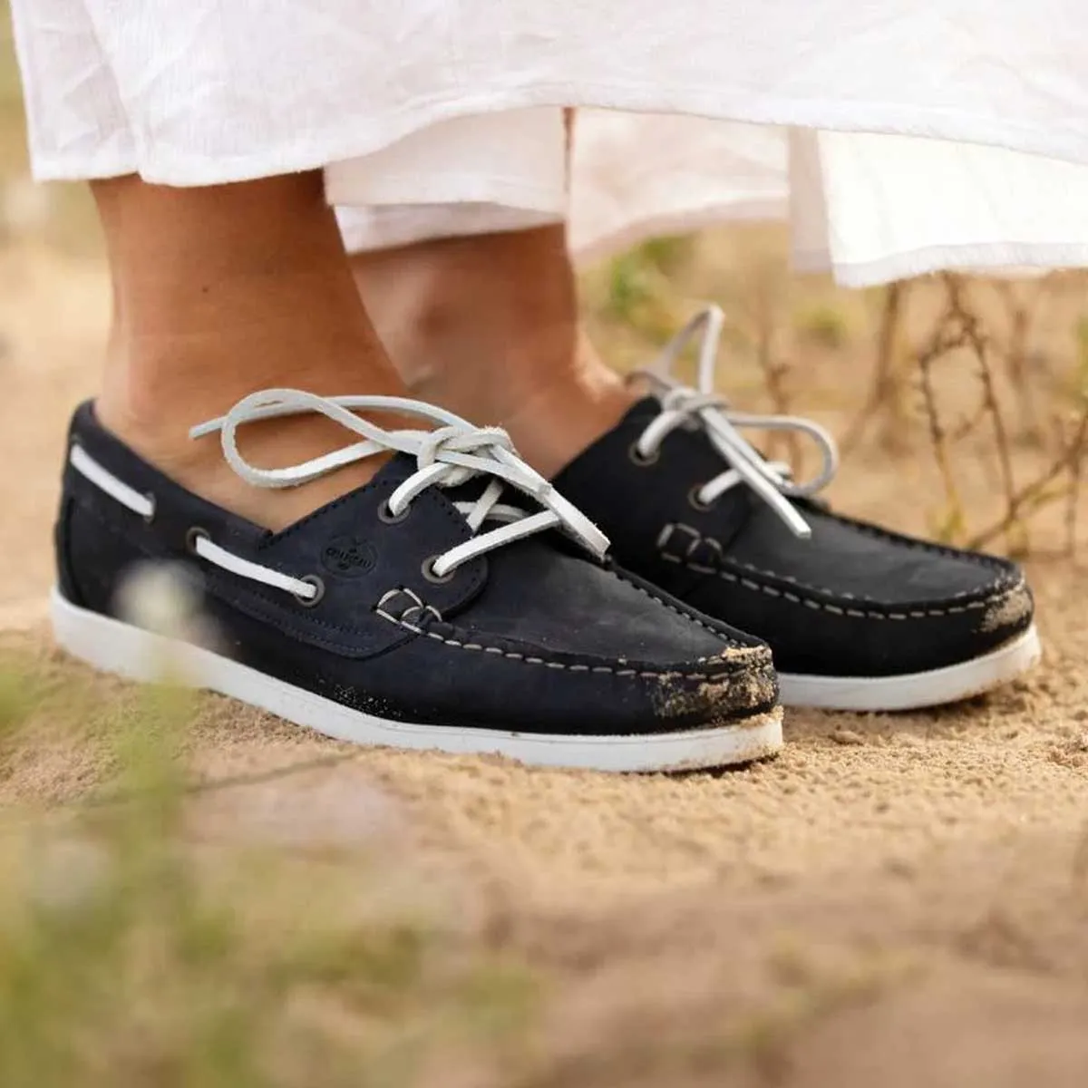 LE CHAMEAU Galion Deckshoes - Women's - Navy Nubuck