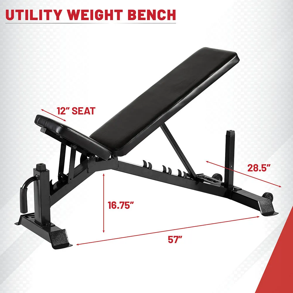 Lifeline Adjustable Weight Bench – For Weightlifting and Strength Training