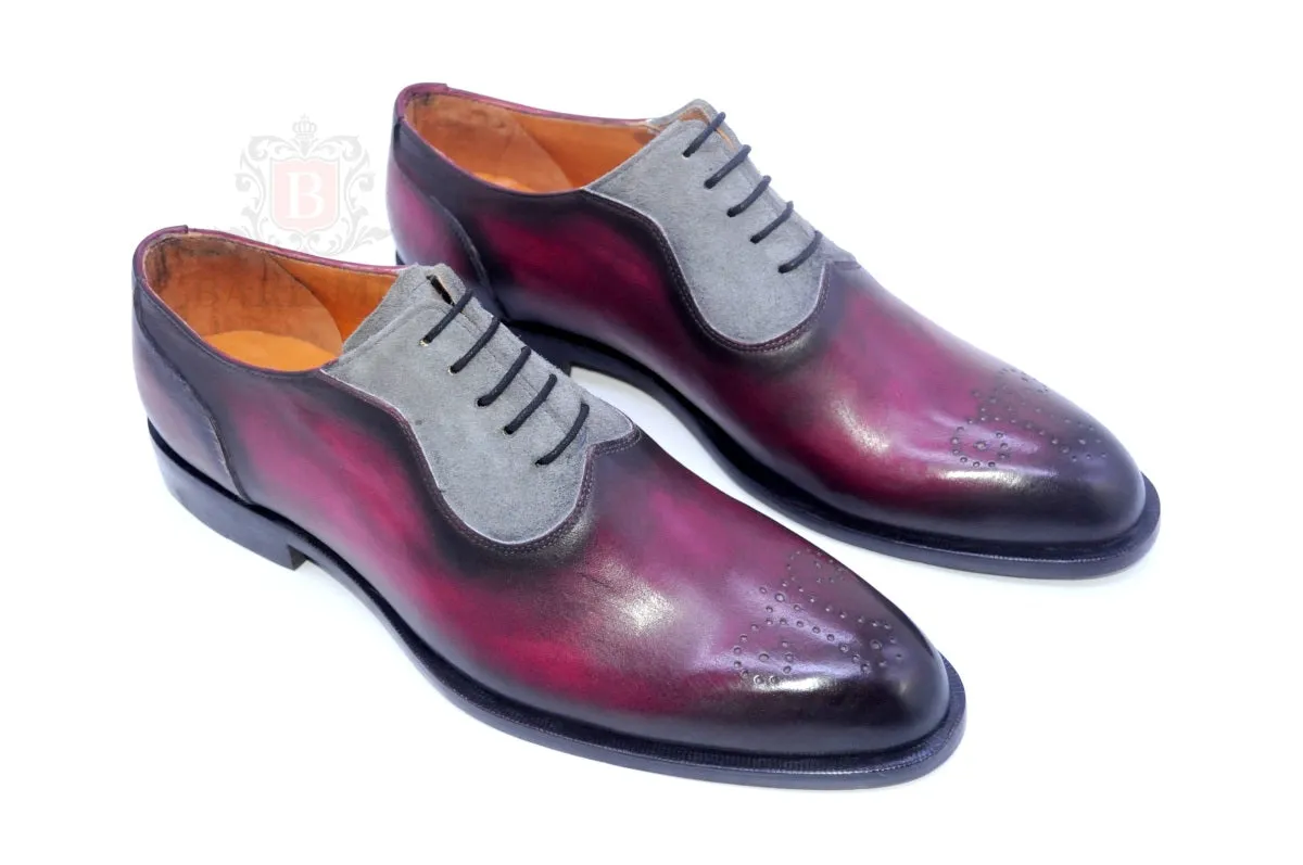 Logan II - Burgundy Saddle Oxford Shoes