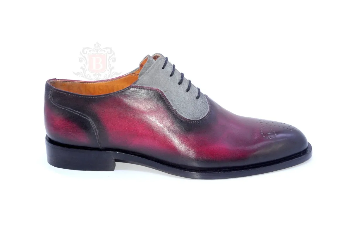 Logan II - Burgundy Saddle Oxford Shoes