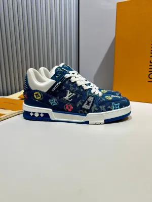 LUV Embroidered Denim Blue Trainer  Sneakers-076