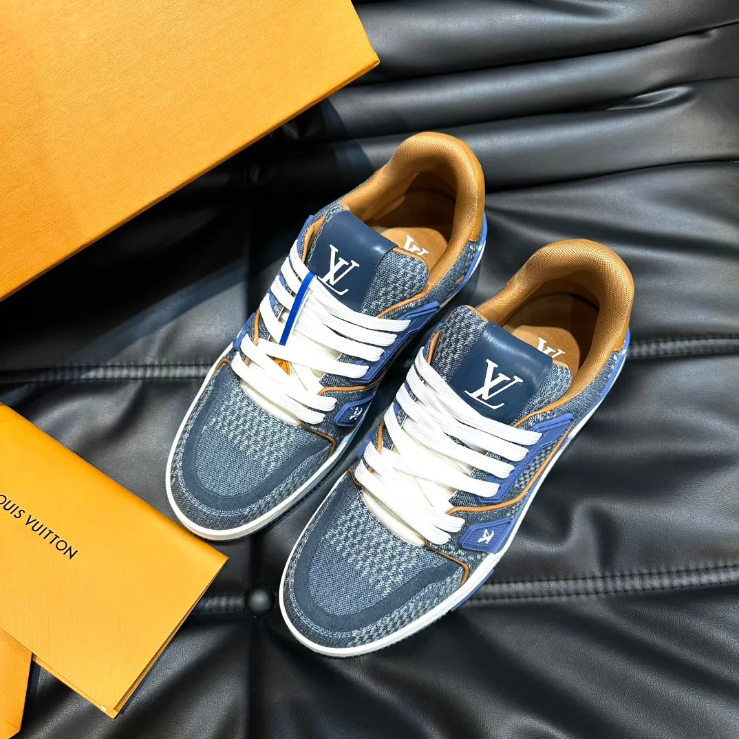 LUV Trainer Blue and Grey Denim Sneakers -071