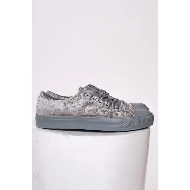 Malika Velour Ribbon Lace-Up Trainers