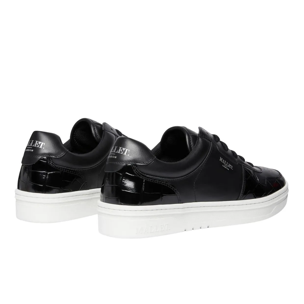 Mallet London Bentham Black Croc Trainers