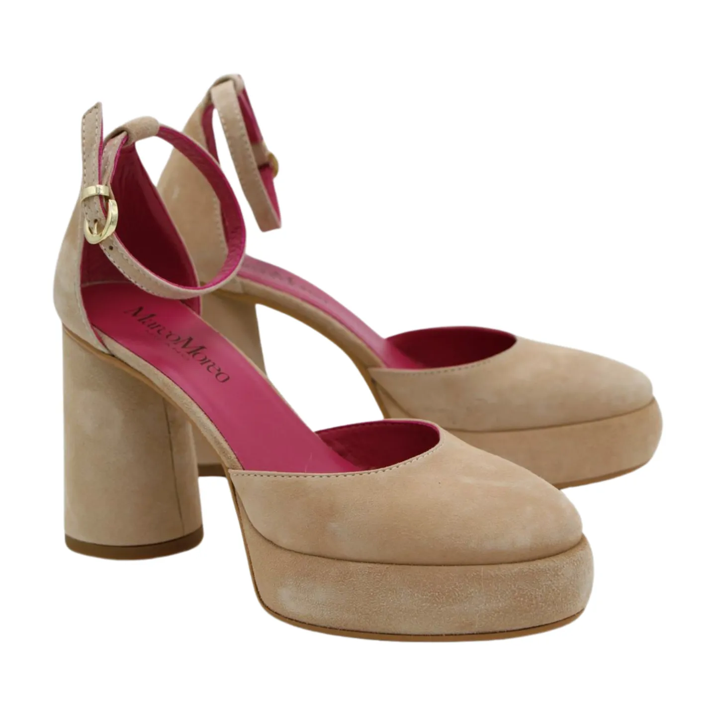 MARCO MOREO PHOEBE Camel Suede Platform Heel F081