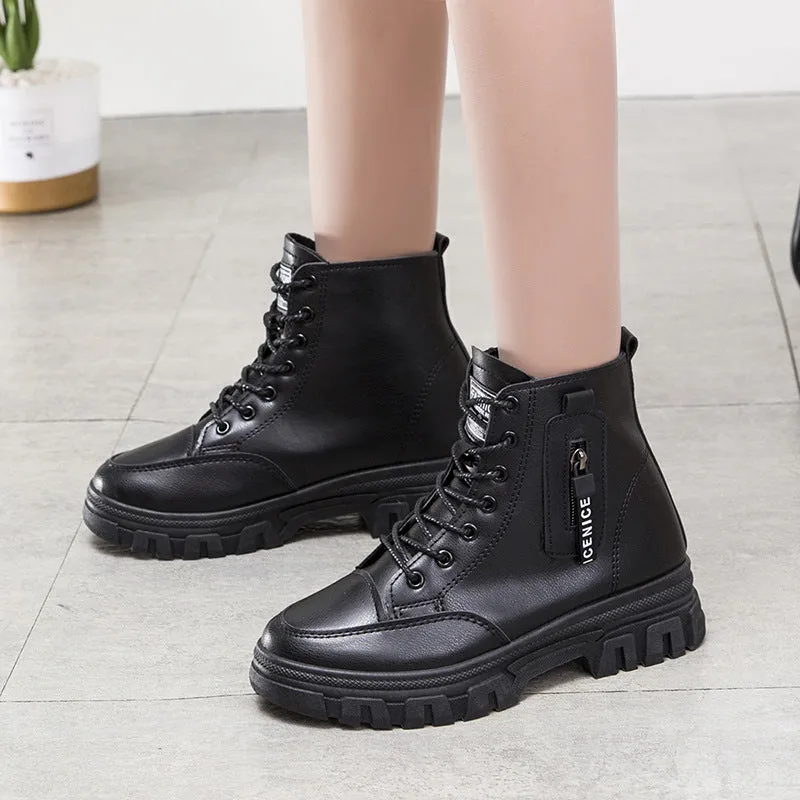 Martin Boots for Women Spring and Summer New Thick-Soled High-Looking Single-Layer Boots Cross-Border Wholesale British Style Outdoor Fashion Wear Casual Boots Women