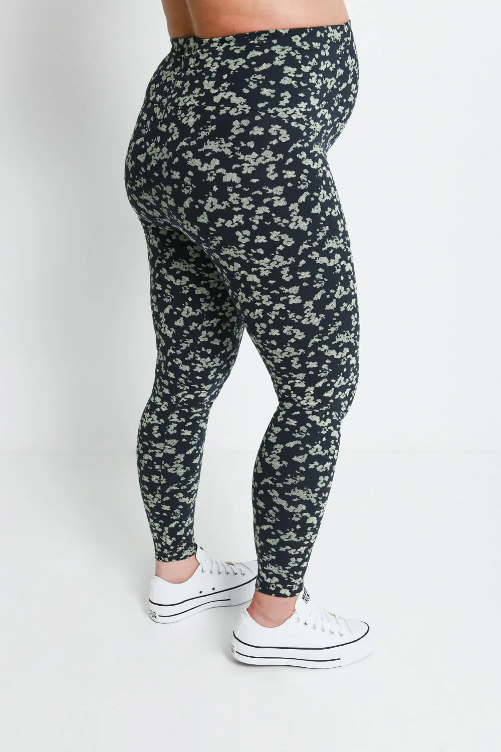 Maternity Everyday Leggings - Navy/Green Floral