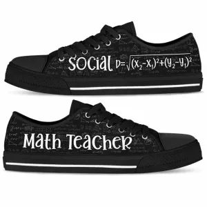 Math Teacher Social Distance Formula Low Top Shoes, Teacher Shoes, Low Top Sneakers